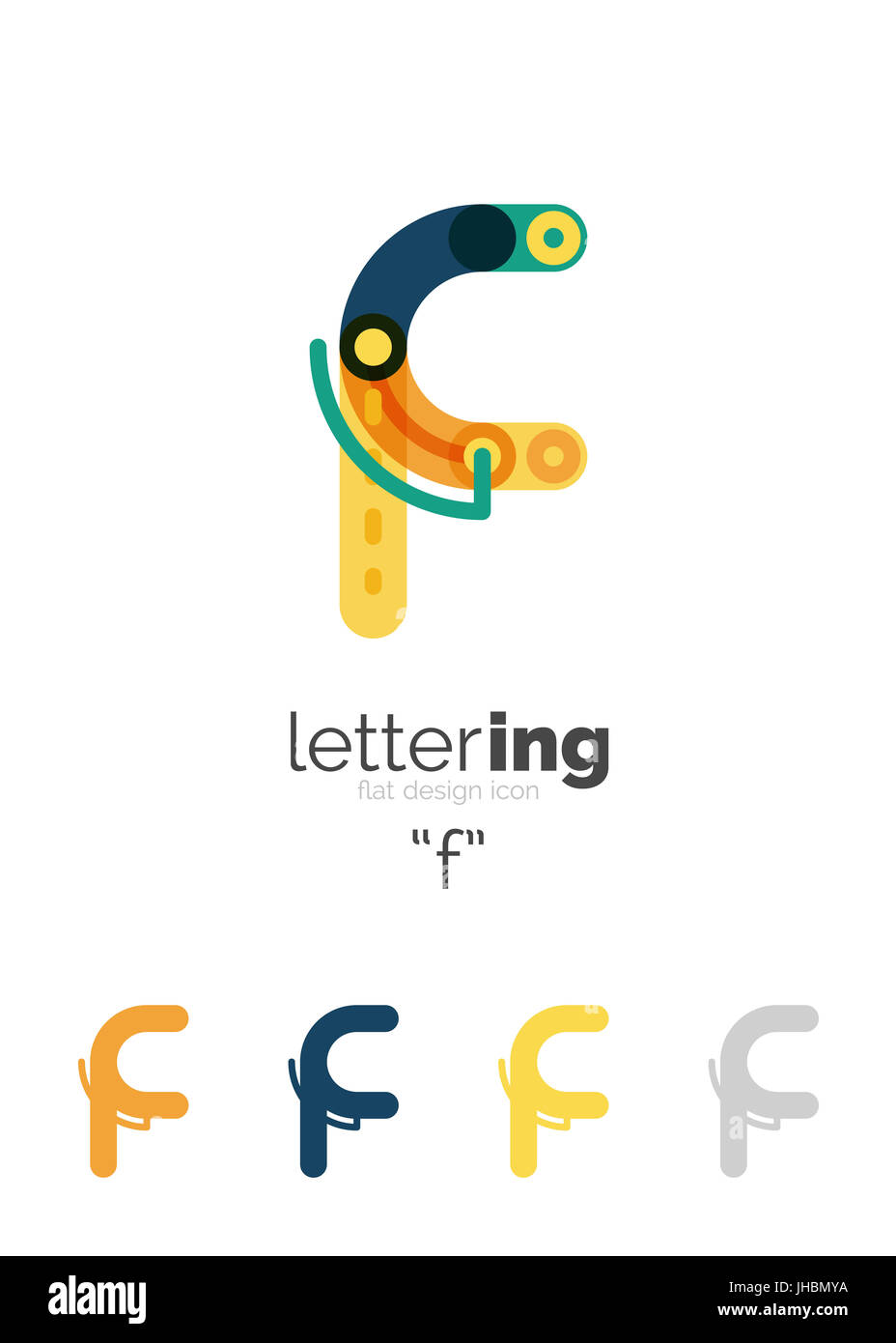 Letter logo business linear icon on white background. Alphabet initial