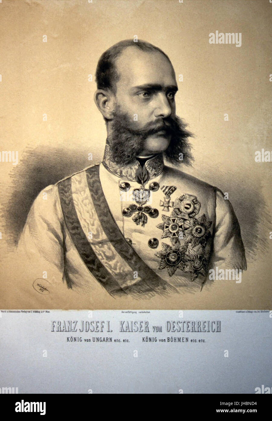 Franz Josef I. 1873 Litho Stock Photo - Alamy