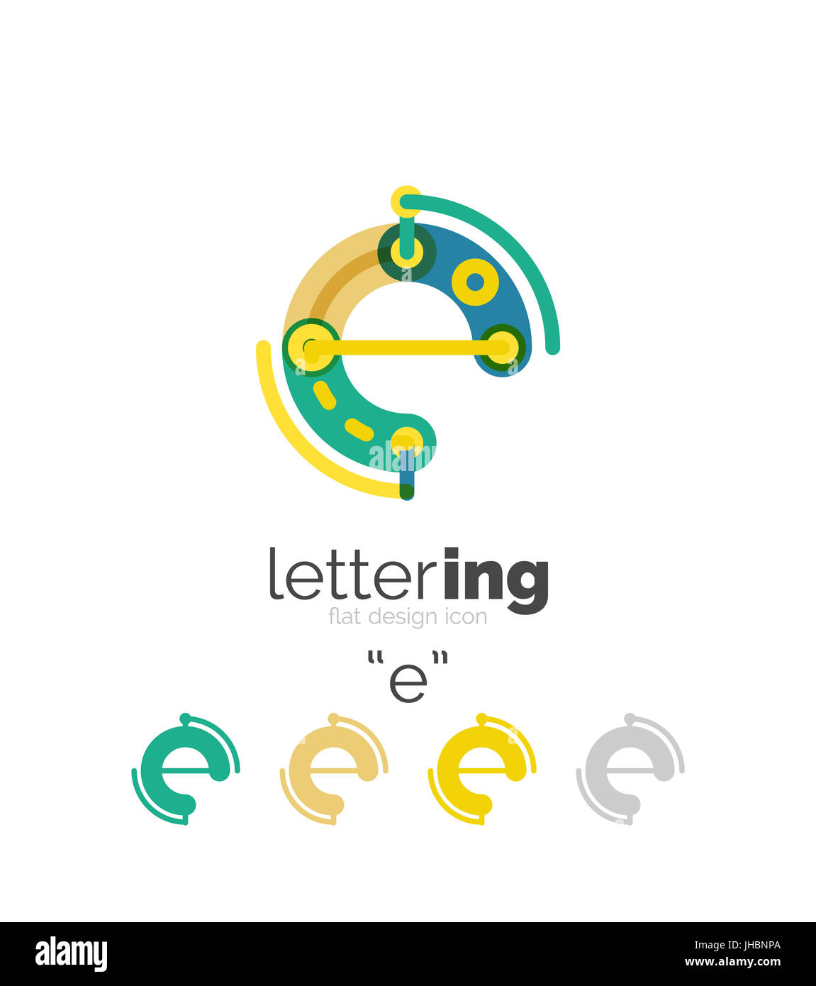 Linear business logo letter. Alphabet initial letters company name