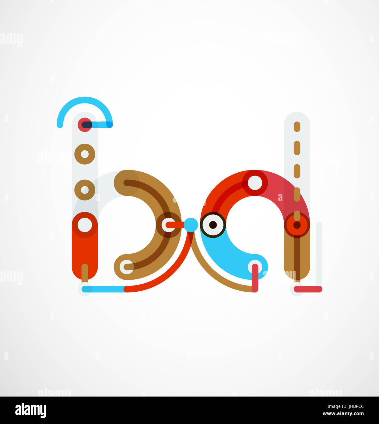 Cartoon linear letters icons. Modern funny logo concept Stock Photo - Alamy