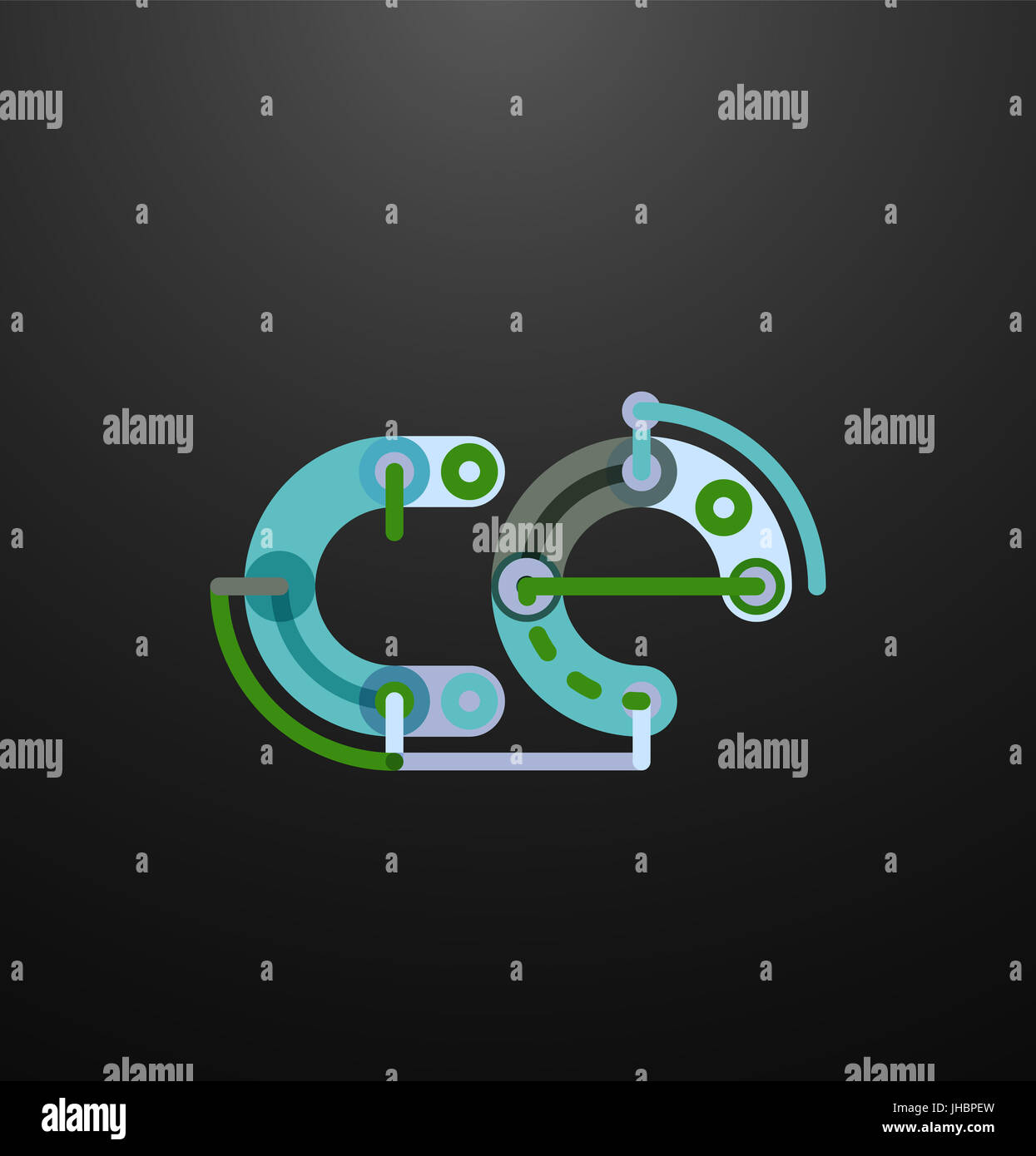 Cartoon linear letters icons. Modern funny logo concept Stock Photo - Alamy