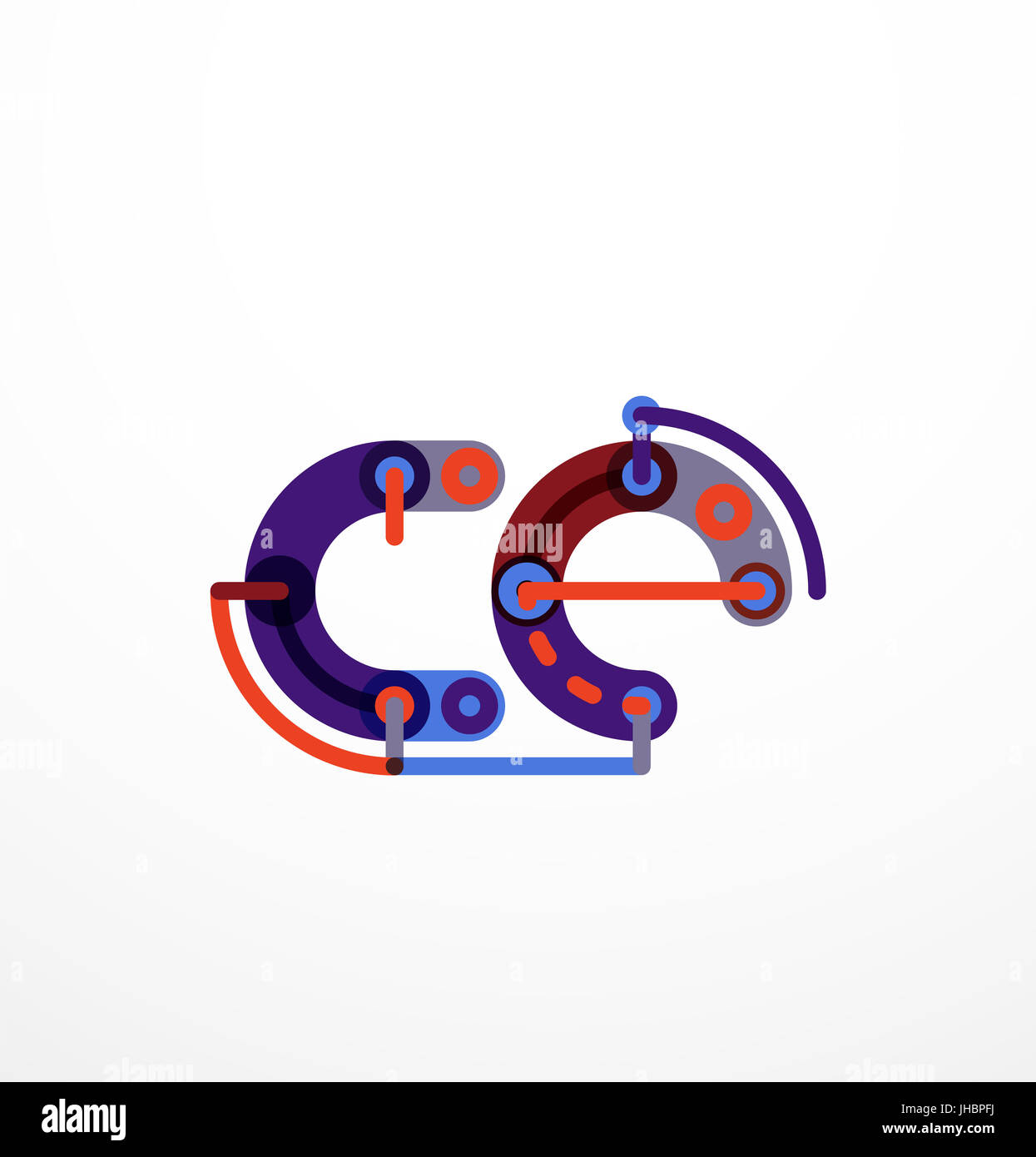 Cartoon linear letters icons. Modern funny logo concept Stock Photo - Alamy