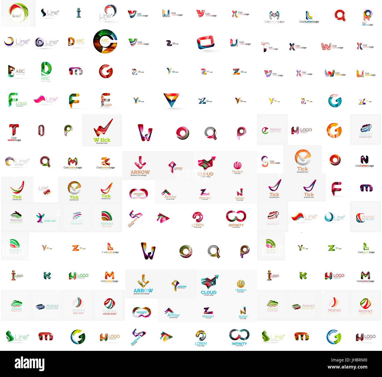 Mega Set Of Geomeric Company Logos Corporate Business Branding Design Elements Stock Photo Alamy