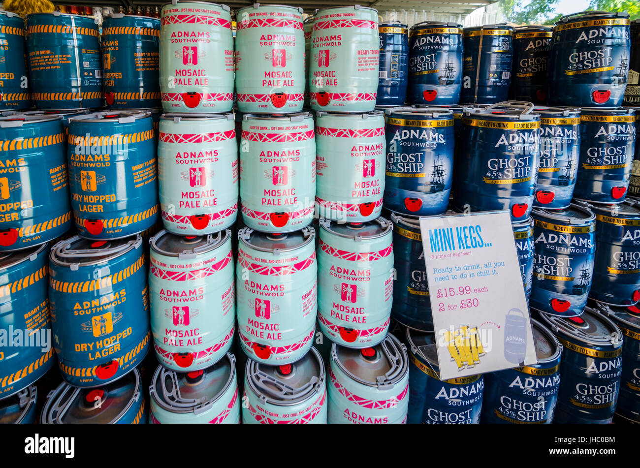 Mini kegs of Adnems beer for sale Stock Photo Alamy