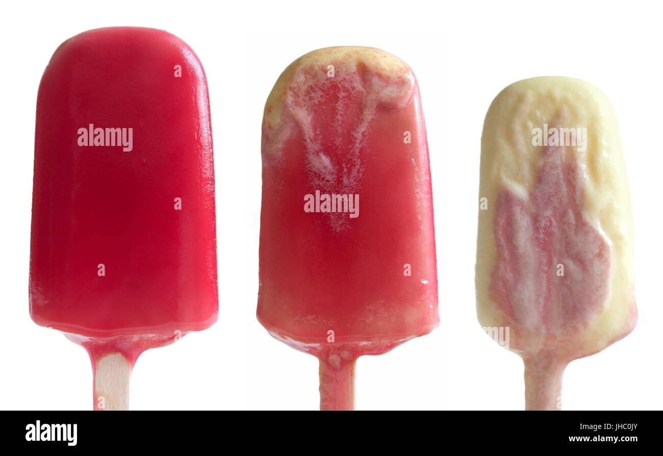 Strawberry ice cream lolly melting Stock Photo Alamy