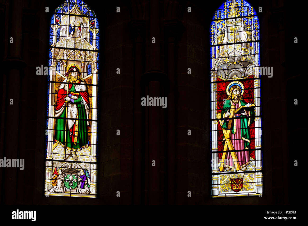 Saint James and Saint Andrew - St. Peter's Cathedral - Geneva Stock Photo