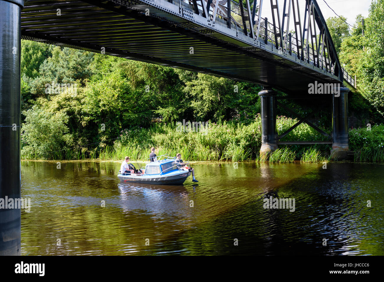 Bond's Bridge, an old Victorian era iron bridge over the River Blackwater, County Armagh Stock Photo