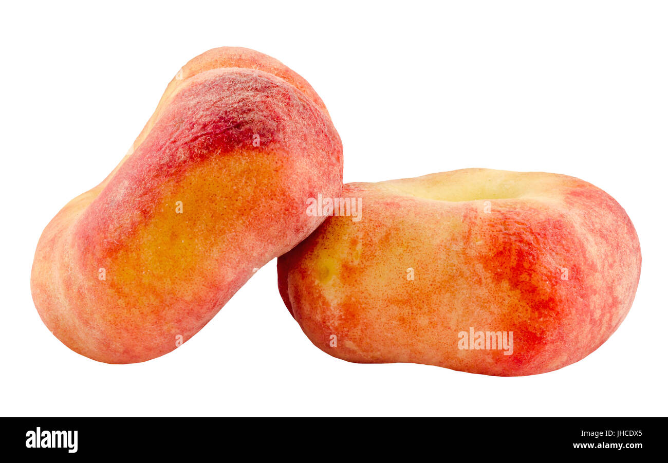 Saturn peaches, also known as Donut (Doughnut) peaches, are a variety