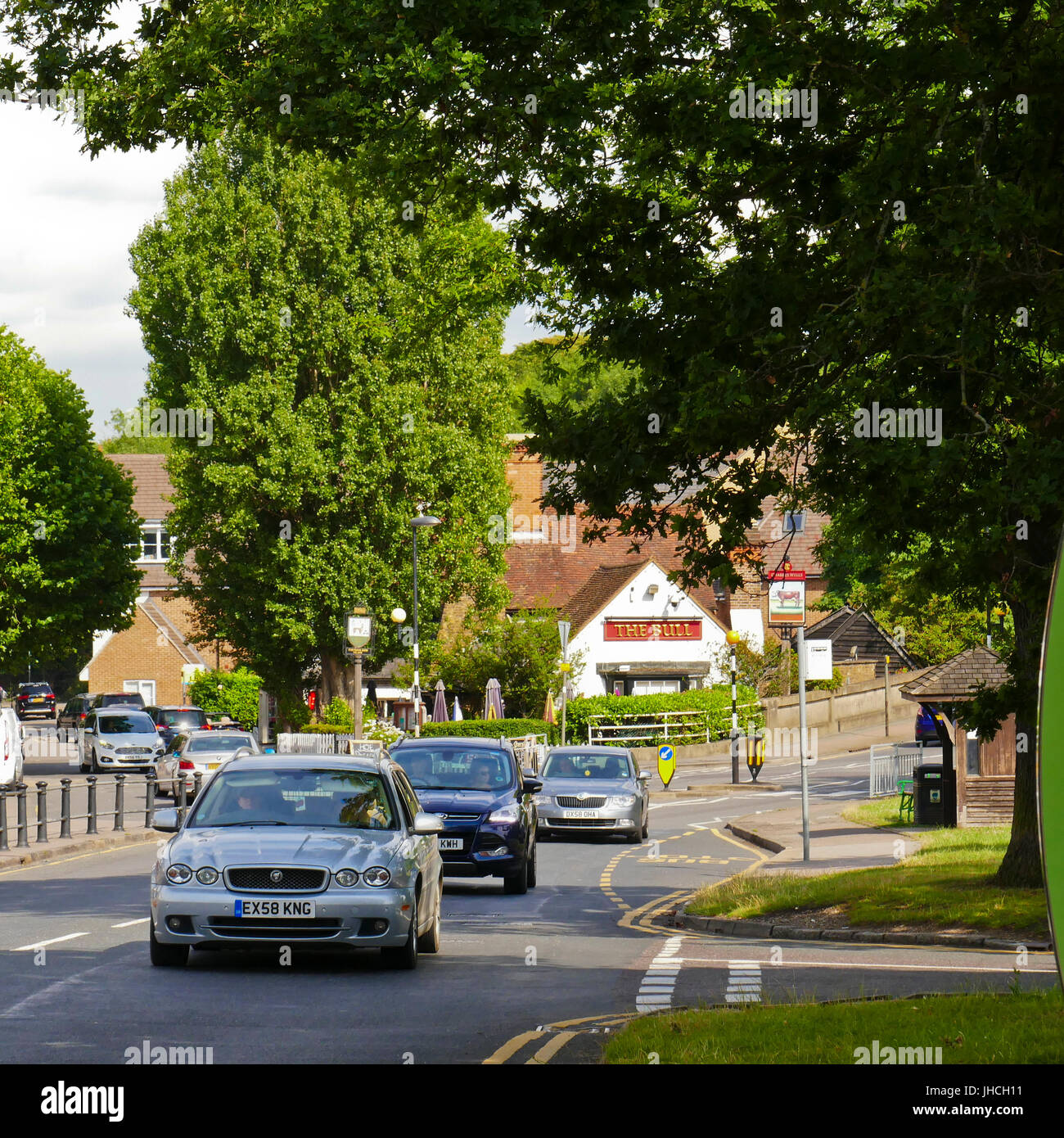 Coppice Row, Theydon Bois, Essex. The Bull pub is in the background