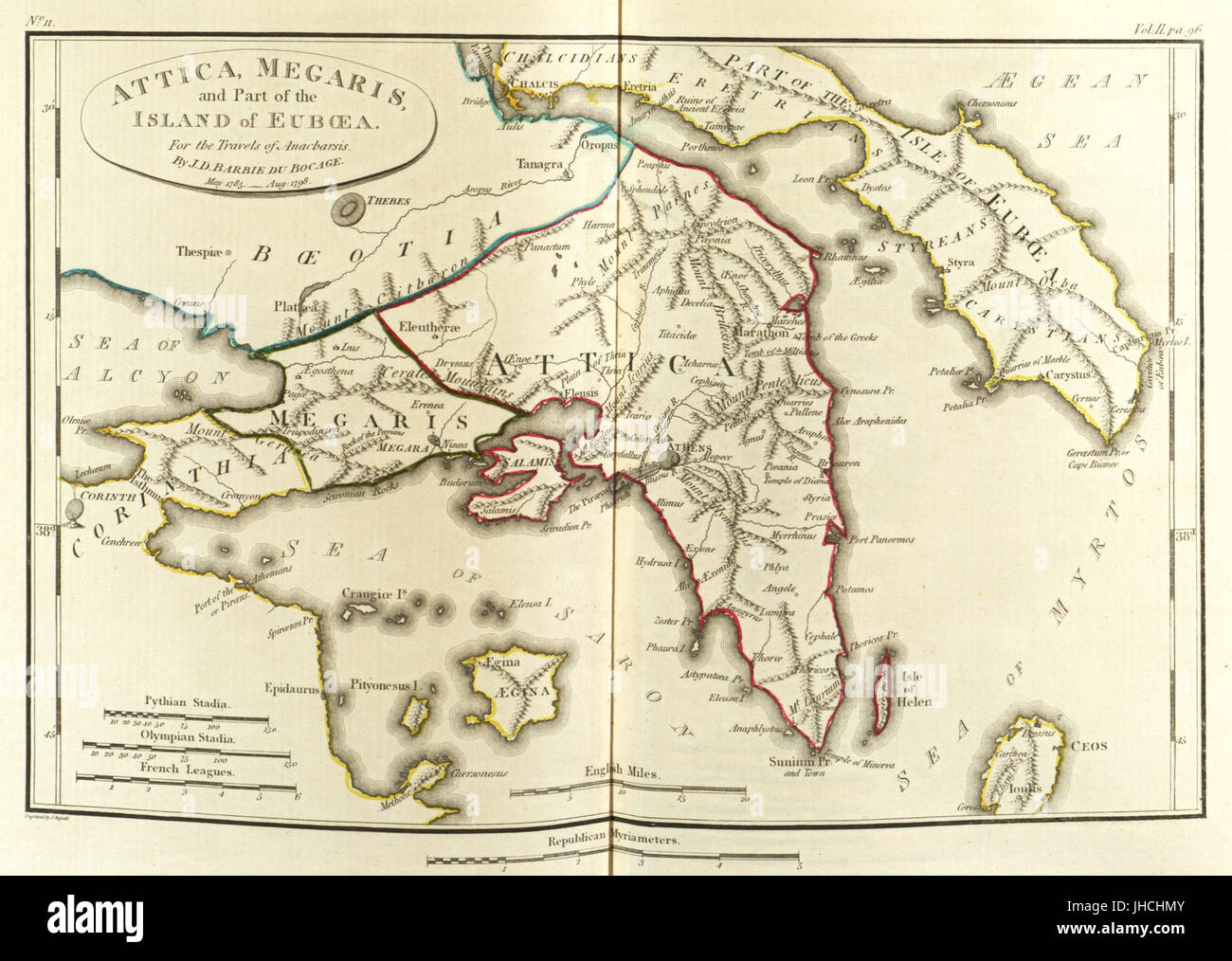 Map of Attica and Megaris Stock Photo Alamy