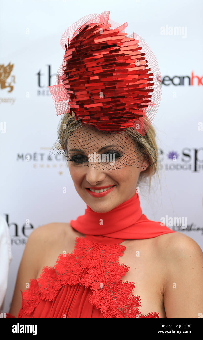 Ana Pribylova winner of The Style Awards Best Dressed Lady Competition during Ladies Day of The Moet and Chandon July Festival at Newmarket Racecourse. Stock Photo