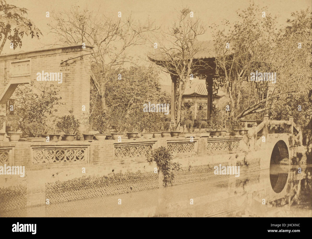 Felice Beato (British, born Italy - Howqua's Gardens, Canton Stock ...
