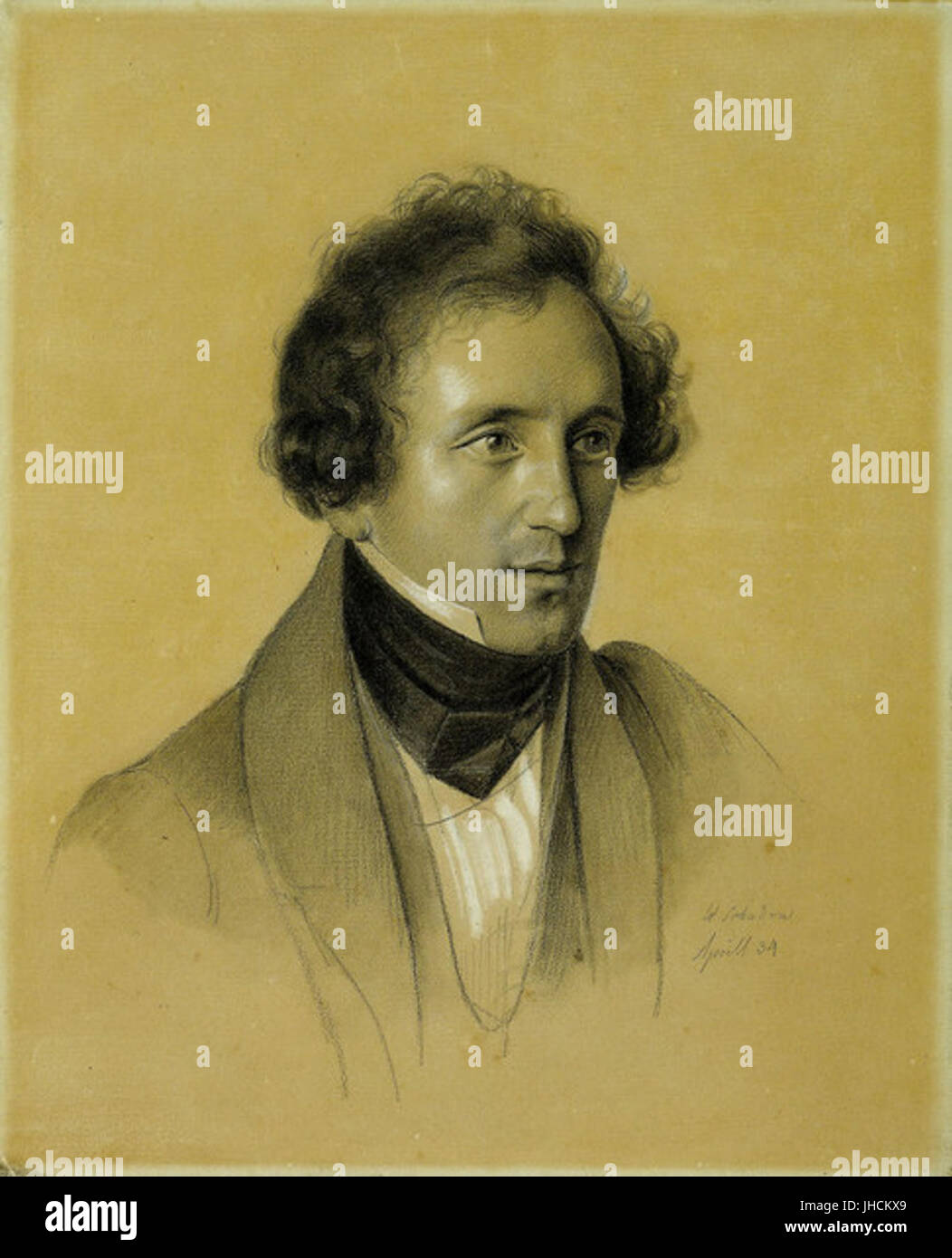 Felix Mendelssohn Bartholdy - Friedrich Wilhelm von Schadow 1834 Stock ...