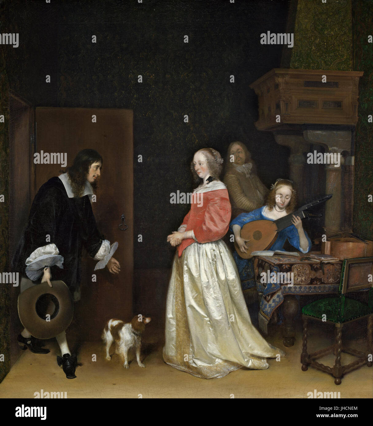 Gerard ter Borch the Younger - The Suitor's Visit - Stock Photo