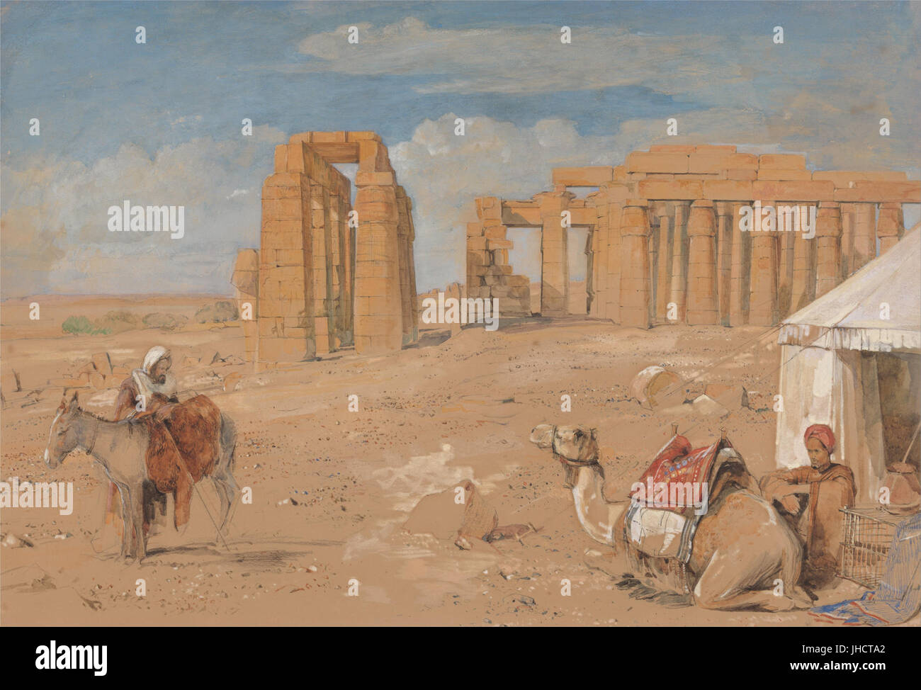 John Frederick Lewis - The Ramesseum at Thebes - Stock Photo