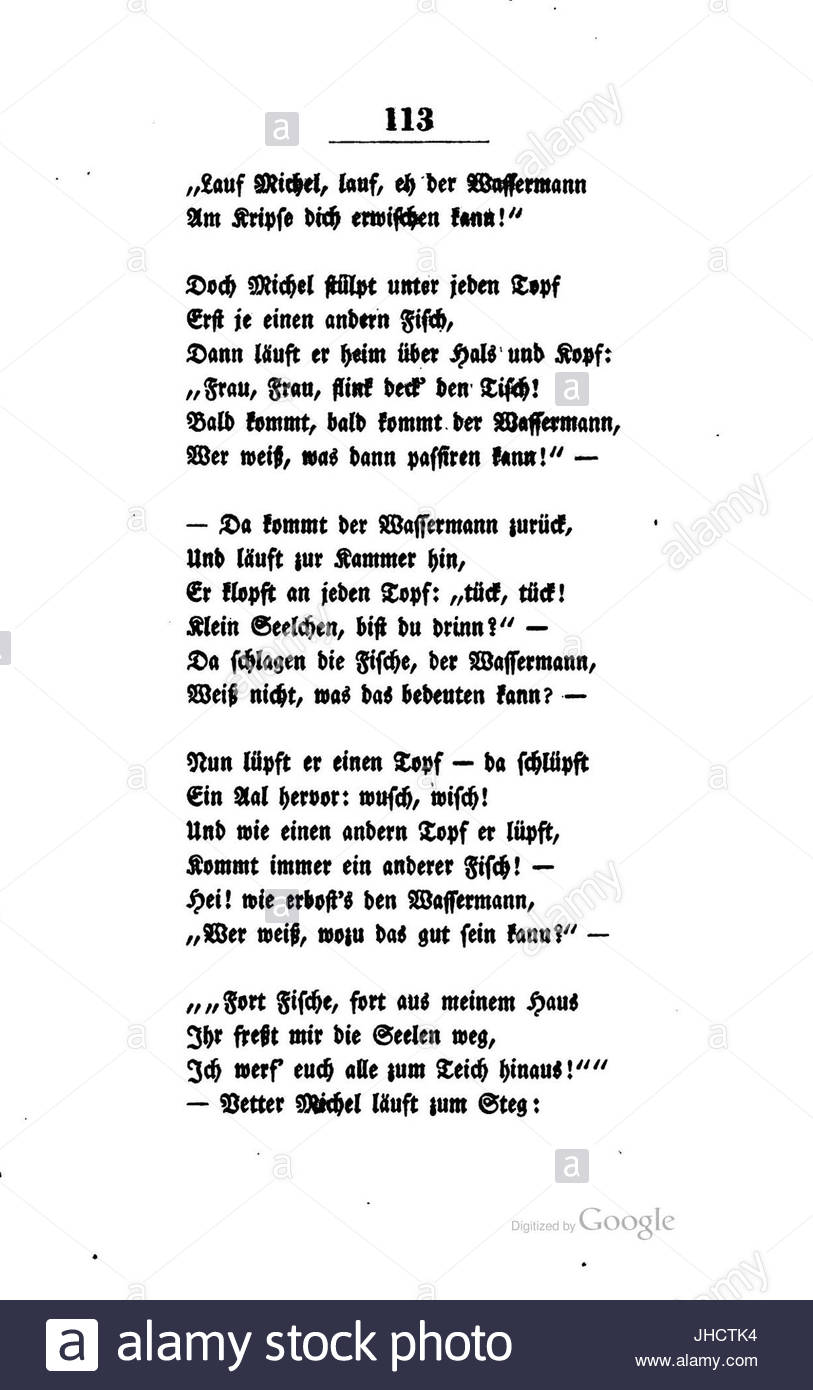Kopisch Gedichte 113 Stock Photo 148414872 Alamy