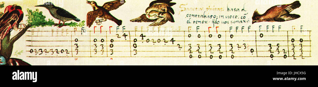 Italian Lute Tabulature Stock Photo - Alamy