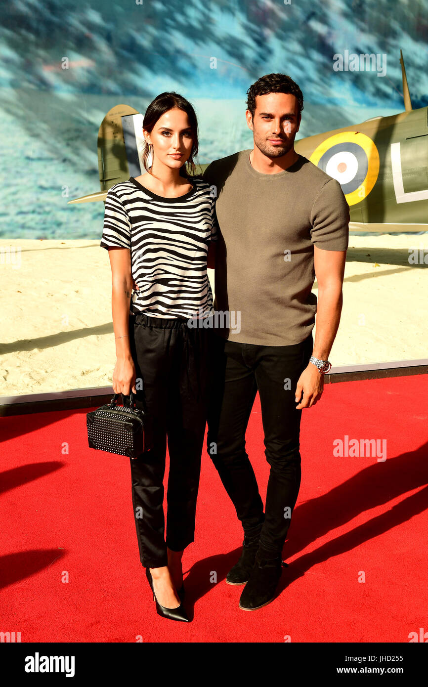 Lucy Watson and James Dunmore (right) attending the Dunkirk world