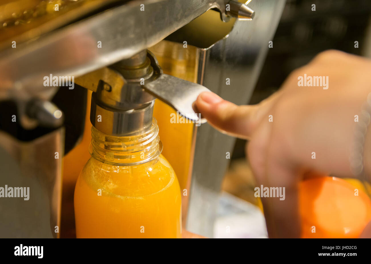 Orange Juice Dispenser Stock Photo