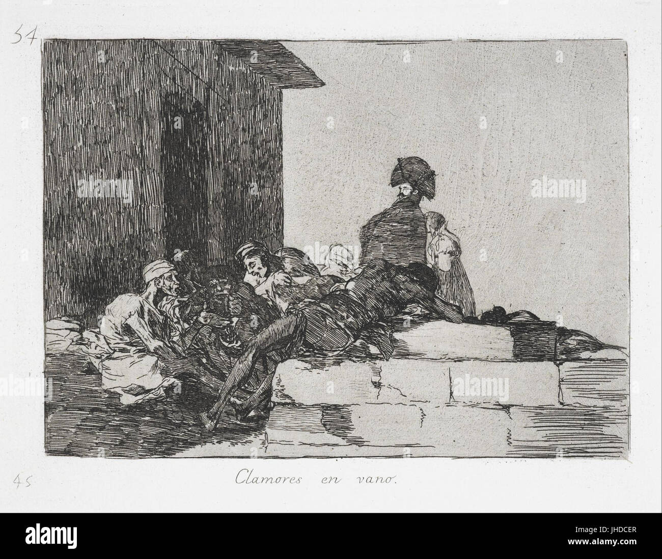 Francisco de Goya - Vain laments (Clamores en vano) from the series The Disasters of War (Los Desastres de la Guerra) - Stock Photo