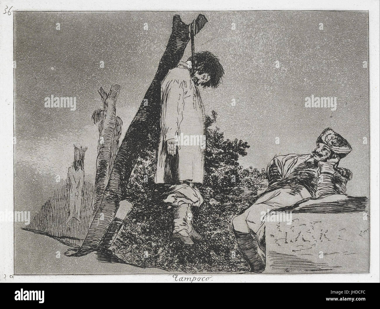 Francisco de Goya - Not (in this case) either (Tampoco) from the series The Disasters of War (Los Desastres de la Guerra... - Stock Photo