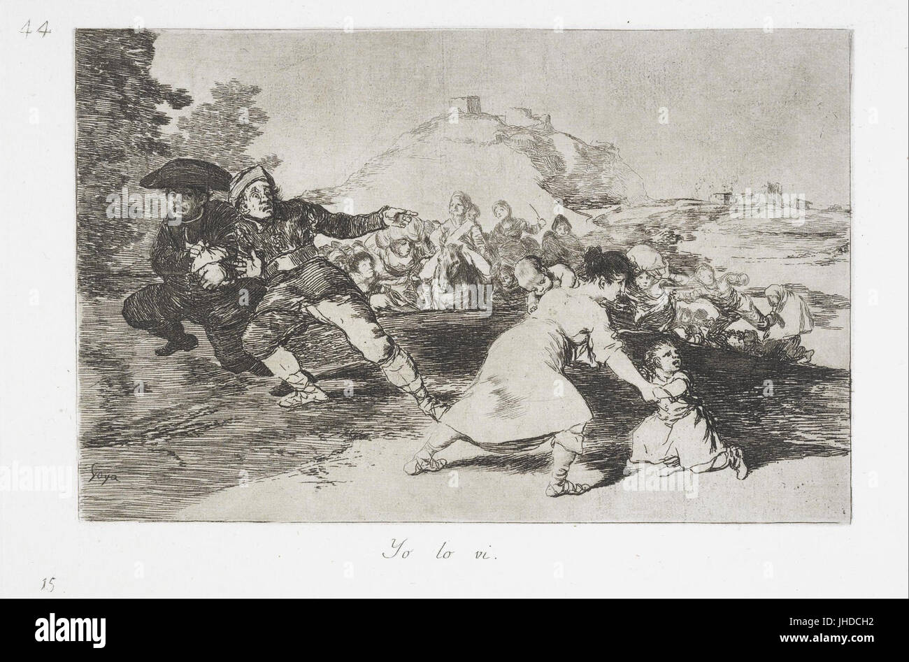 Francisco de Goya - I saw it (Yo lo vi) from the series The Disasters of War (Los Desastres de la Guerra) - Stock Photo