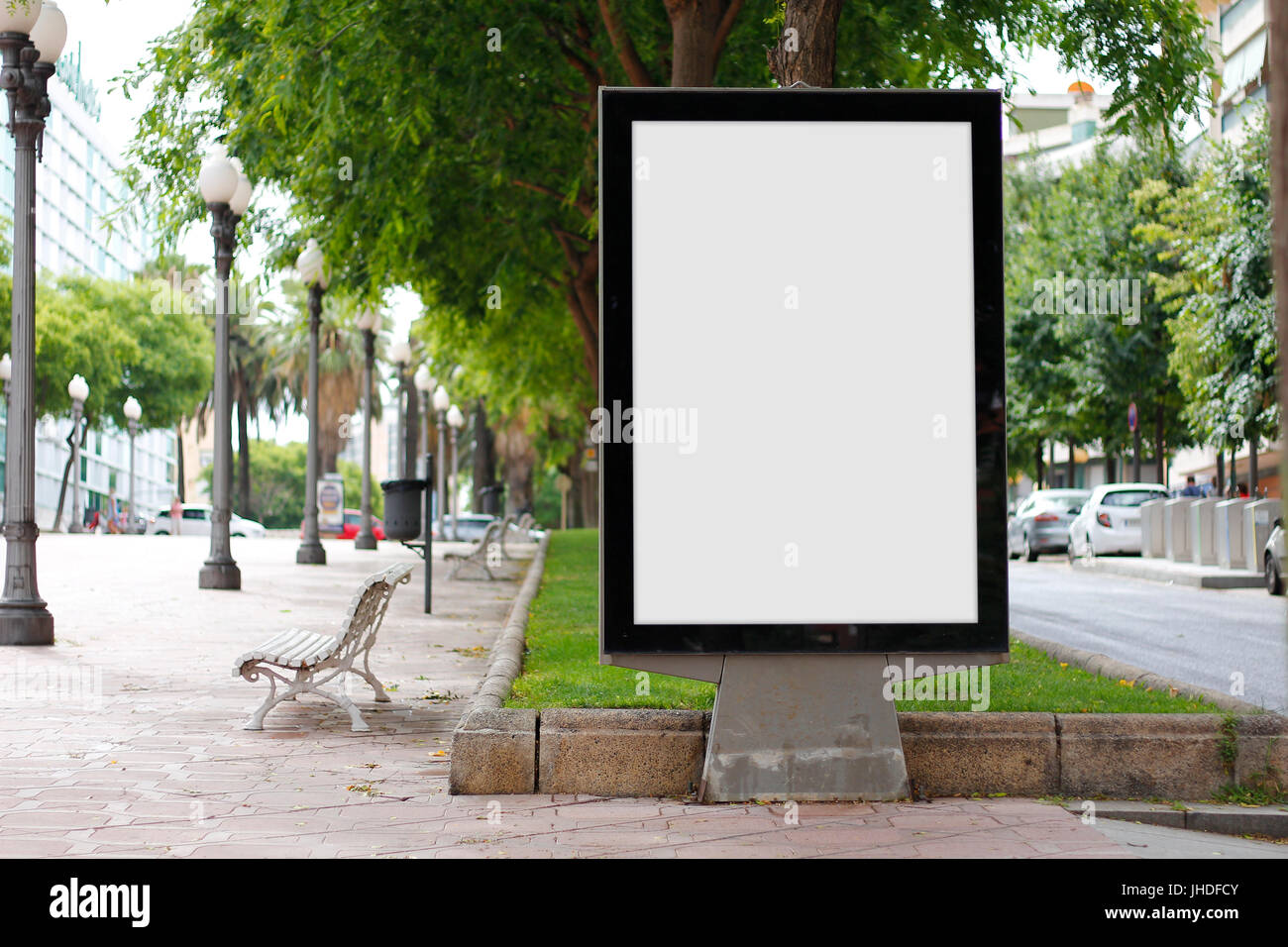 Blank billboard mock up in a park Stock Photo - Alamy