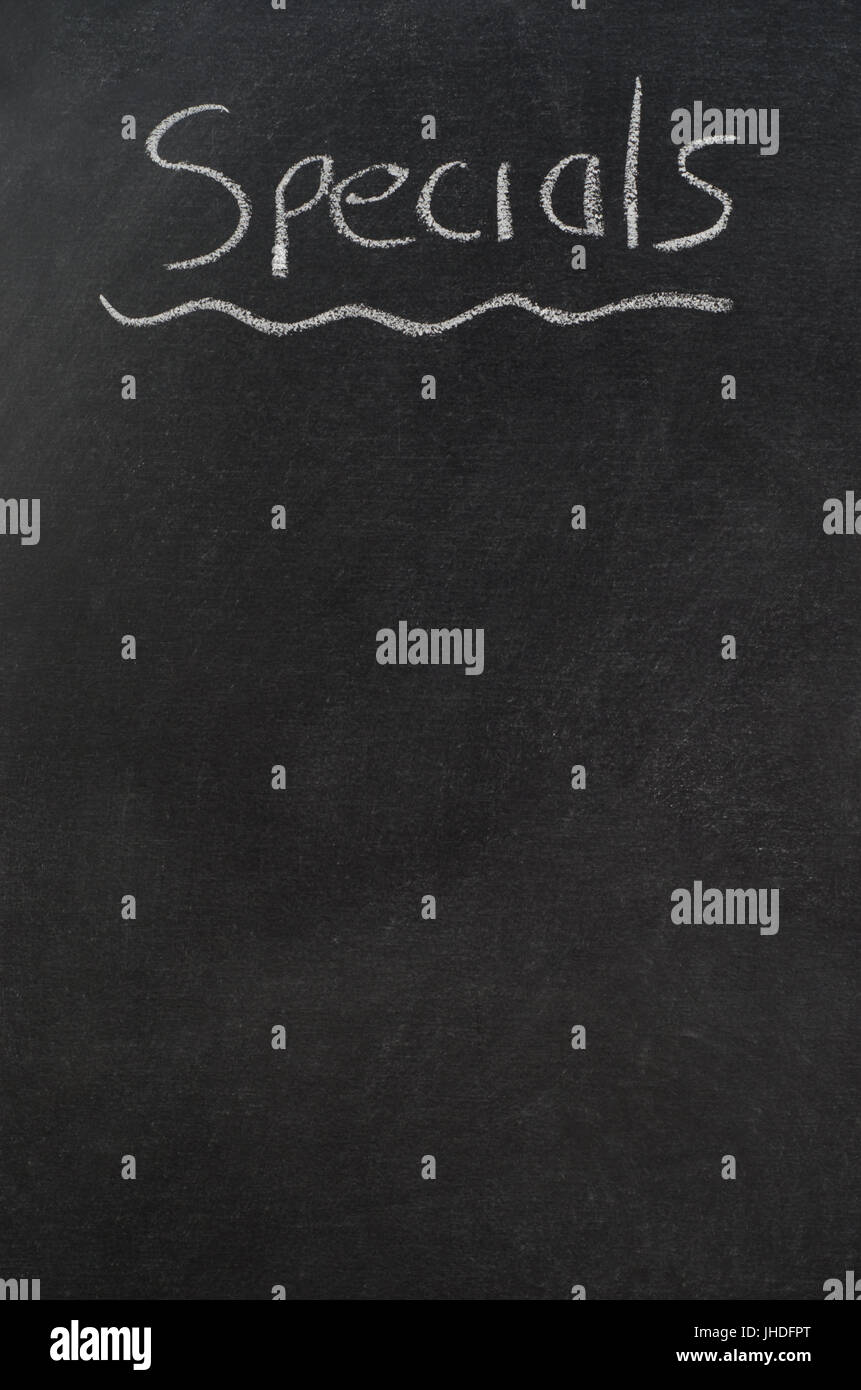 Cafe or restaurant menu blackboard, with handwritten heading of ...