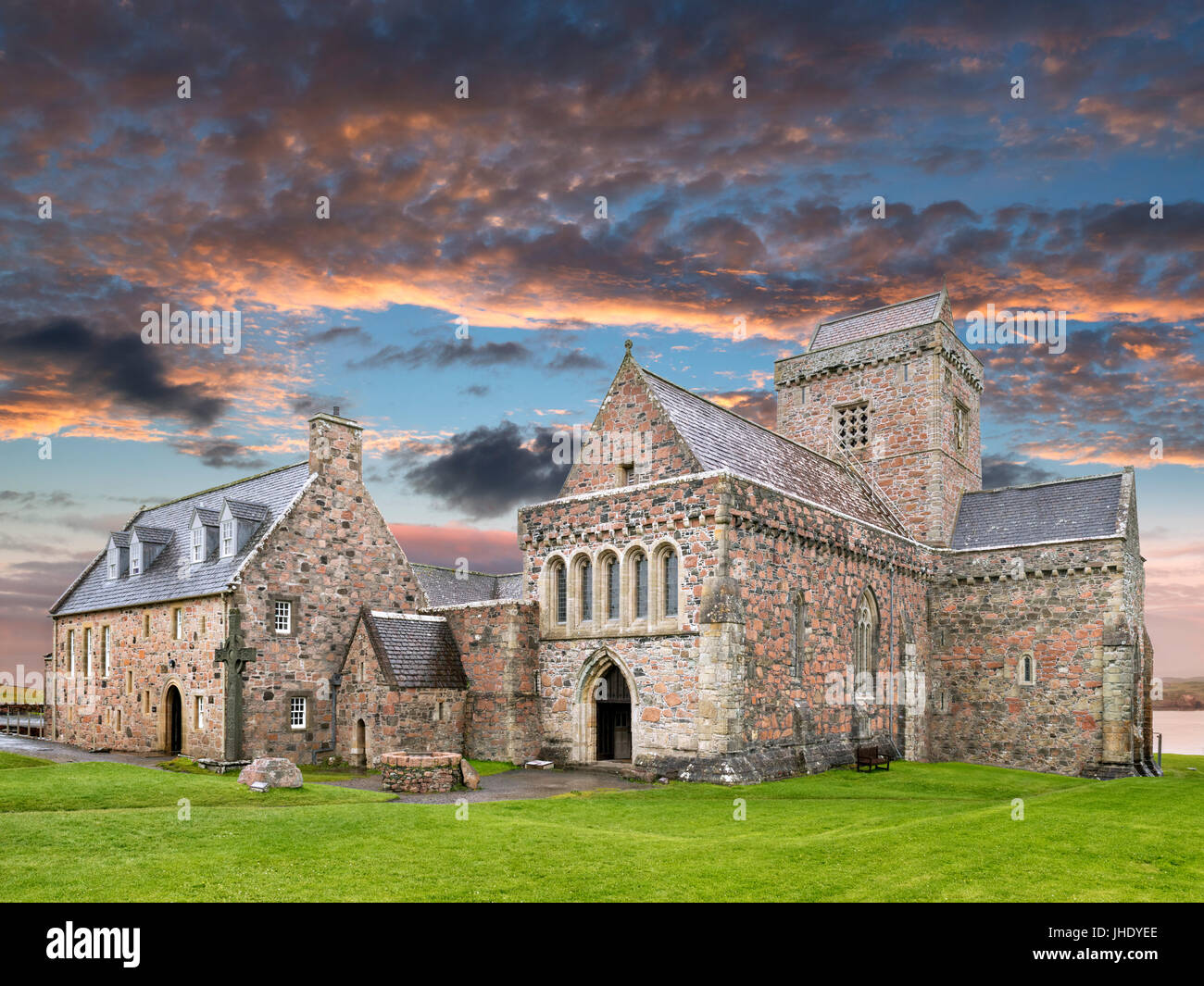 Iona Abbey, Isle of Iona, Argyll and Bute, Scotland, UK Stock Photo