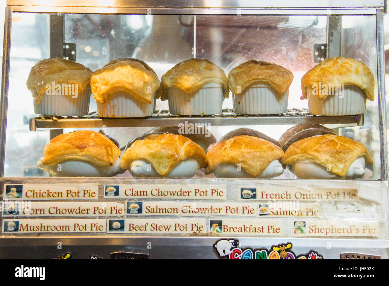 Meat pies at A la mode restaurant inside Granville Island public Market