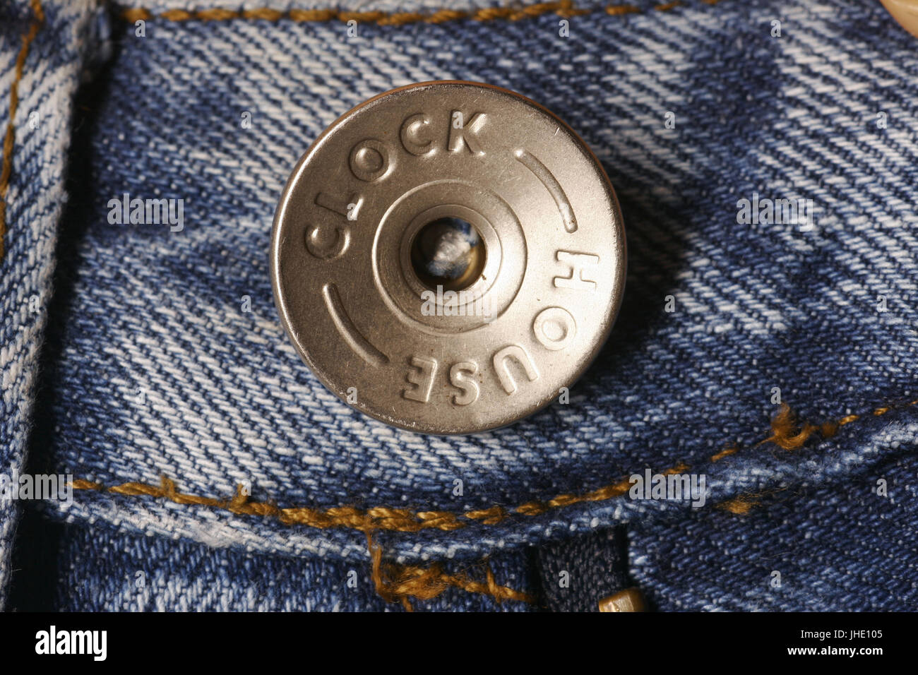 Button, Calça de Jeans, Details, Belém, Pará, Brazil Stock Photo