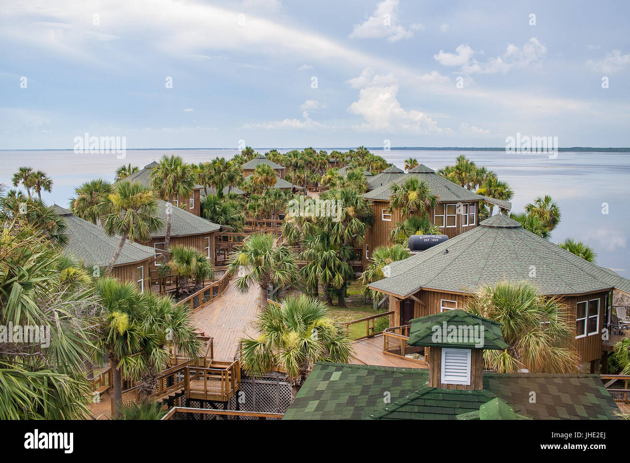 July 2017, Port St. Joe, Florida Bungalows on stilts on Black's island