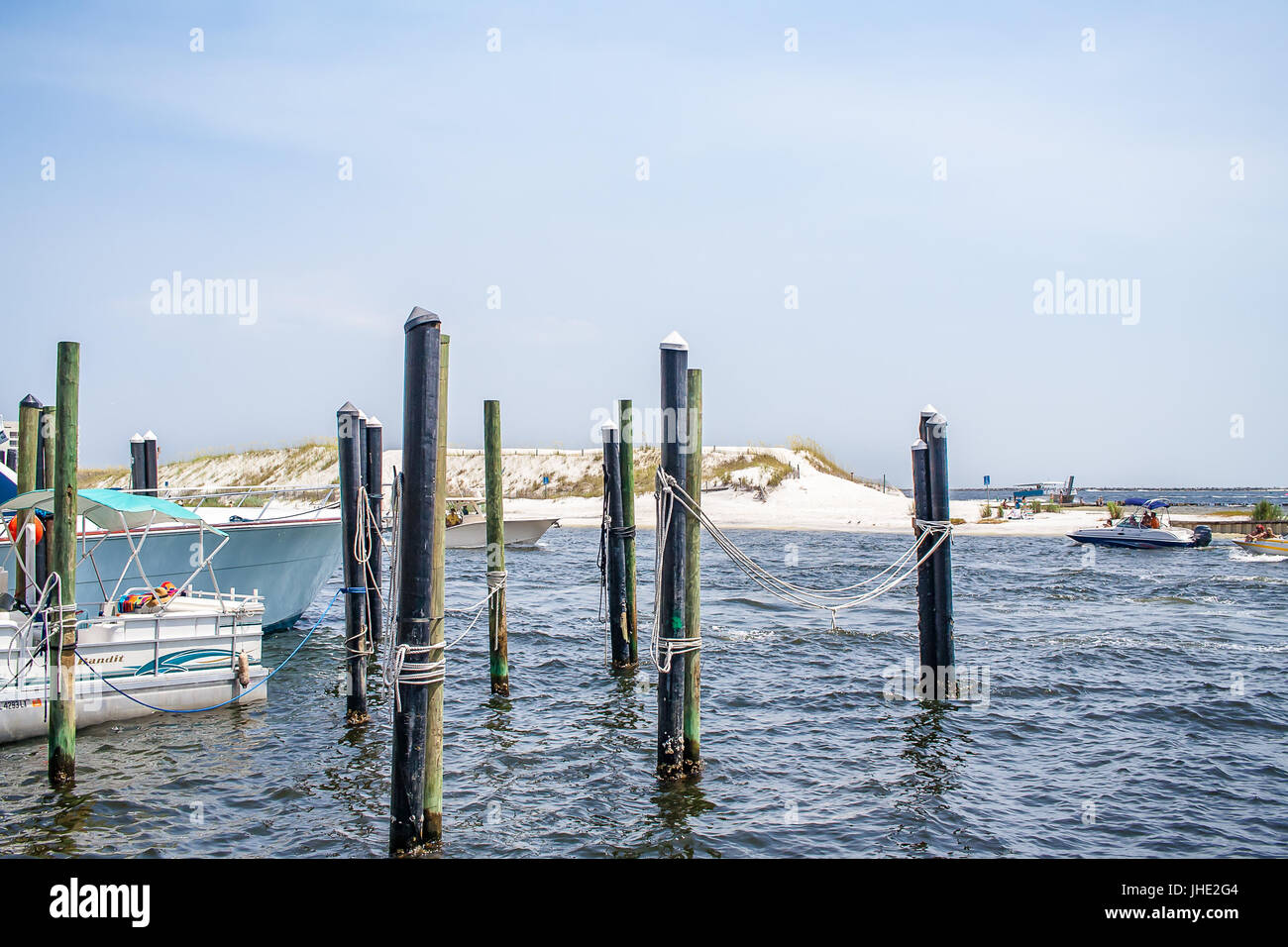 July 2017, Destin, FL A view of the Destin Harbor and boats from the