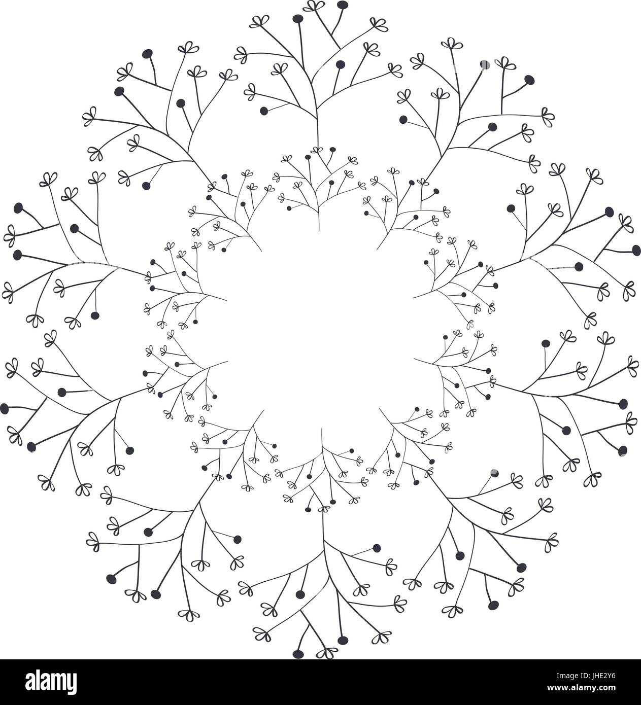 Circular crown with leaves vector illustration design Stock Vector ...