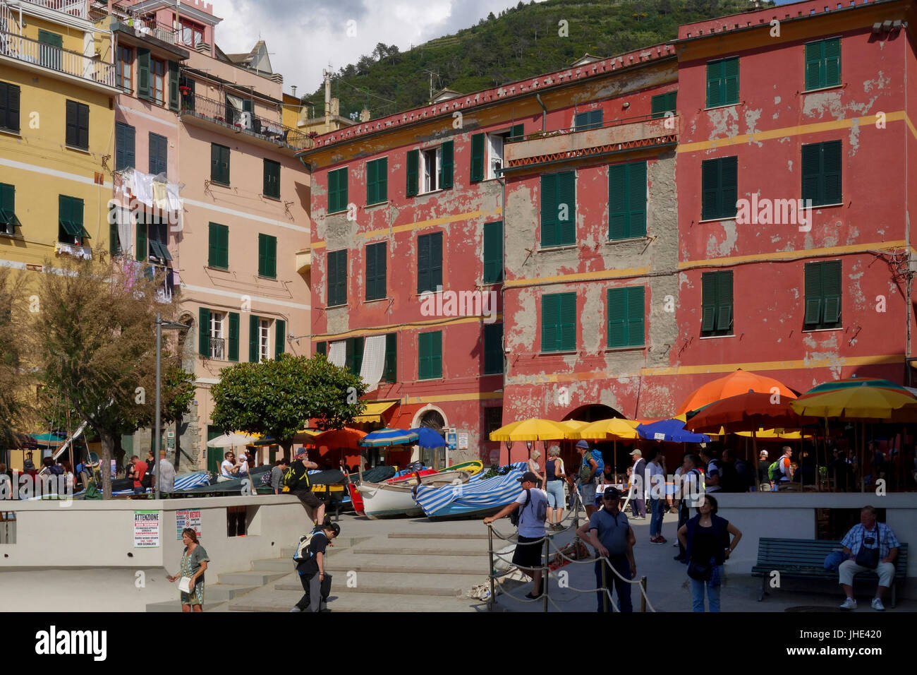 Piazza Marconi, Vernazza, Cinquei Terre, Italy Stock Photo