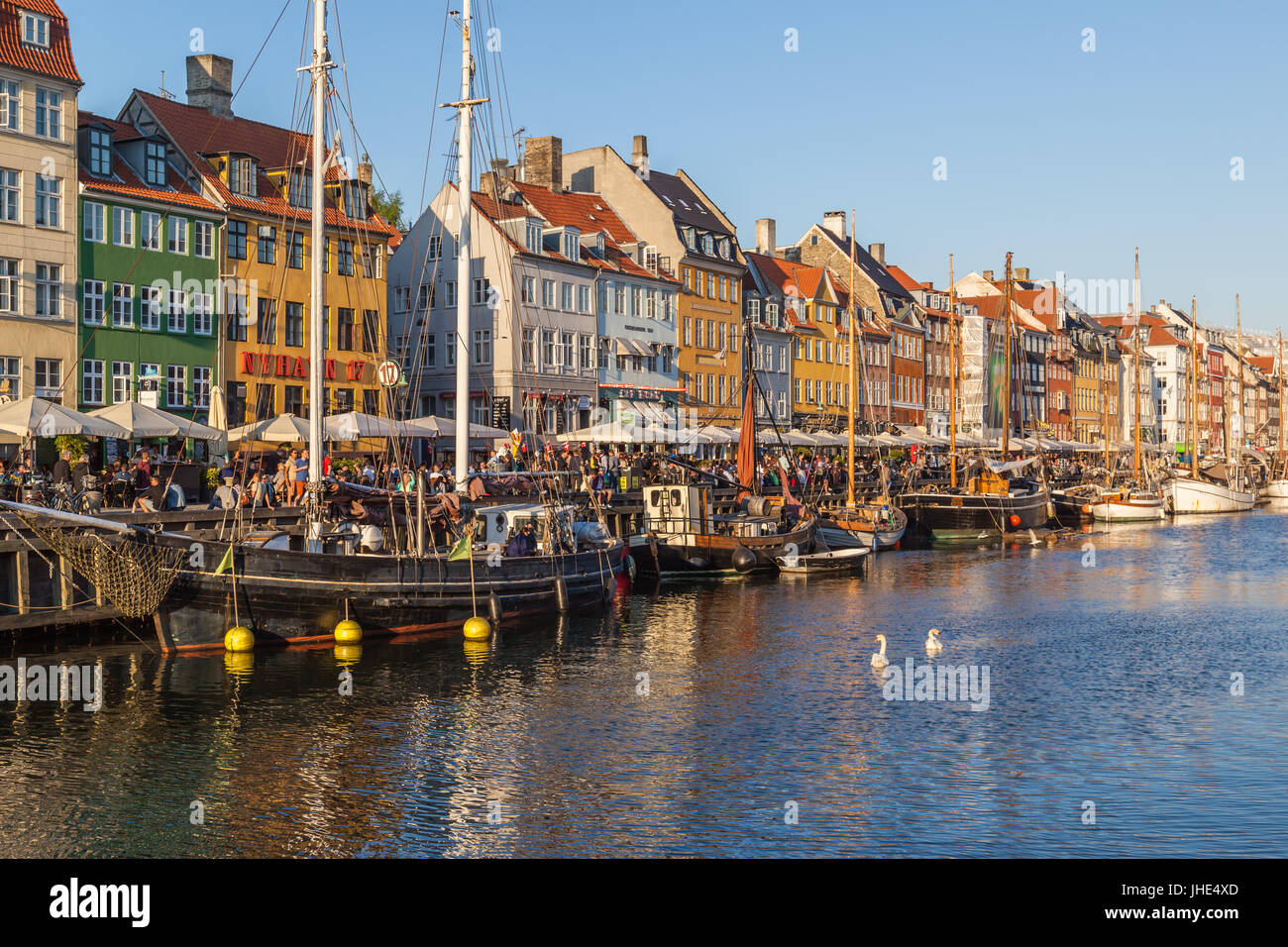 Nyhavn (New Harbor)in Copenhagen, Denmark Stock Photo