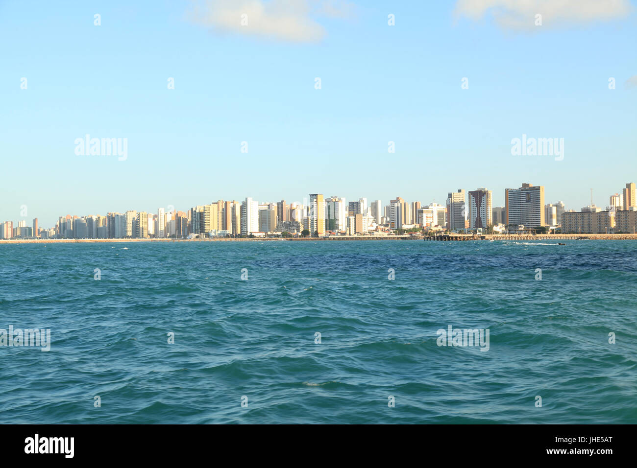 Beach, sea, view city, Capital, Fortaleza, Ceará, Brazil. Stock Photo