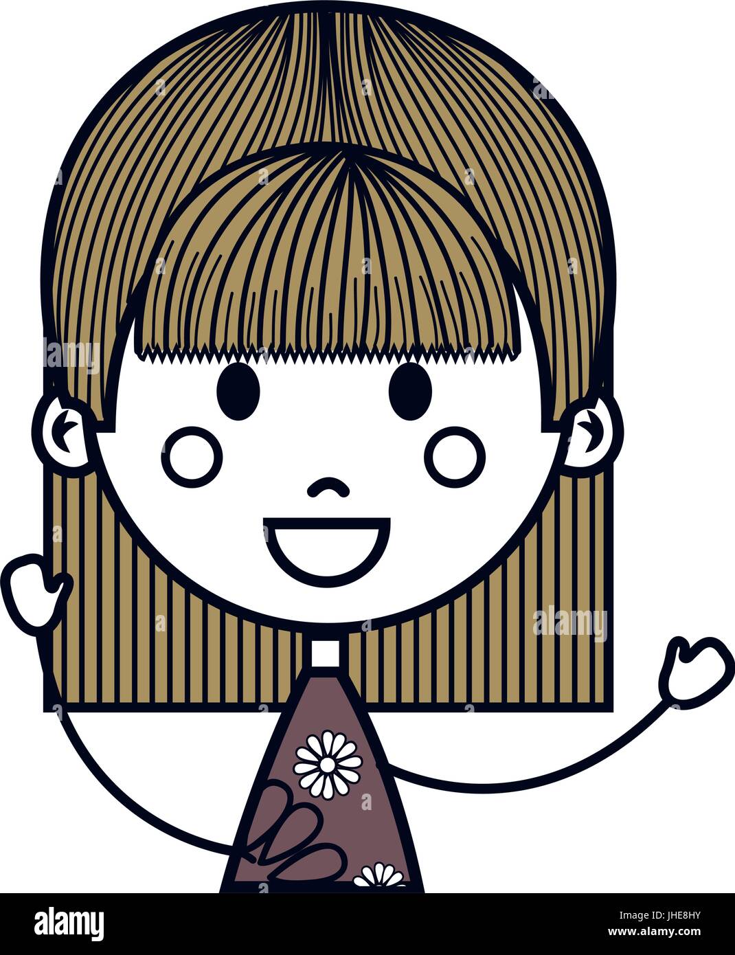 cute and little girl character vector illustration design Stock Vector ...