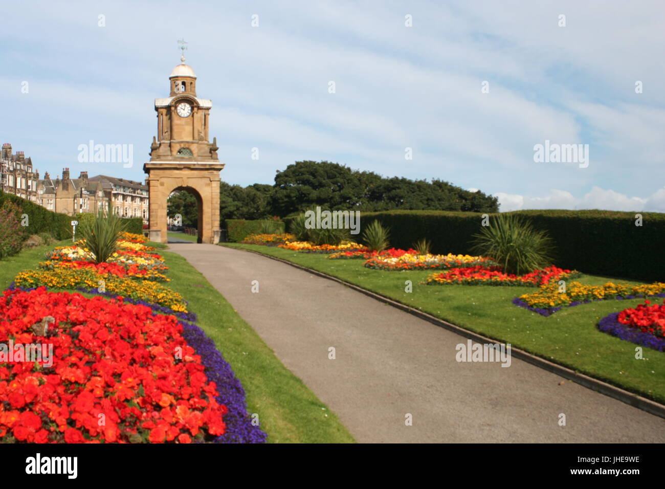 Scarborough - Clock Tower and Esplanade Stock Photo