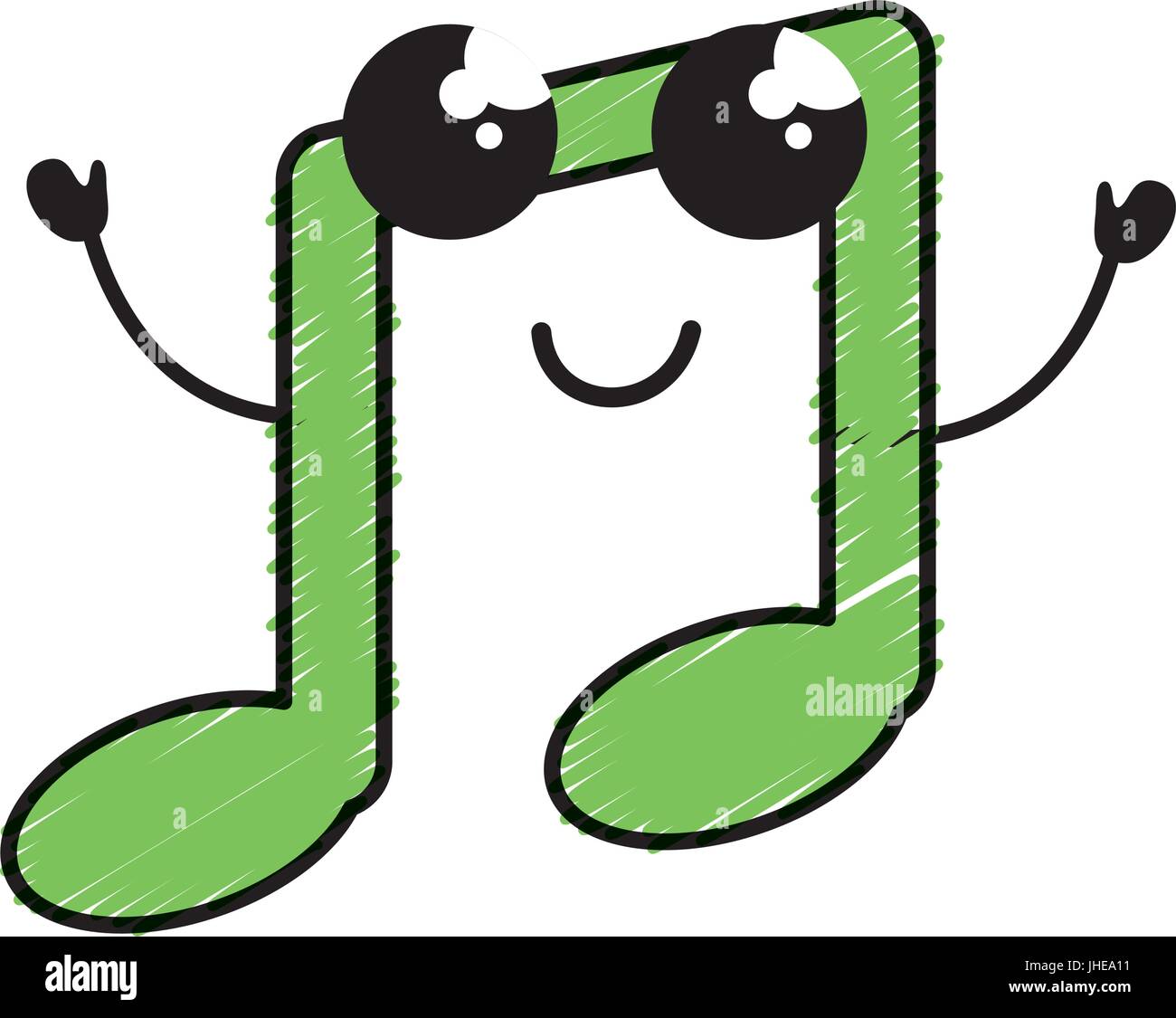 Music note kawaii character vector hires stock photography and images
