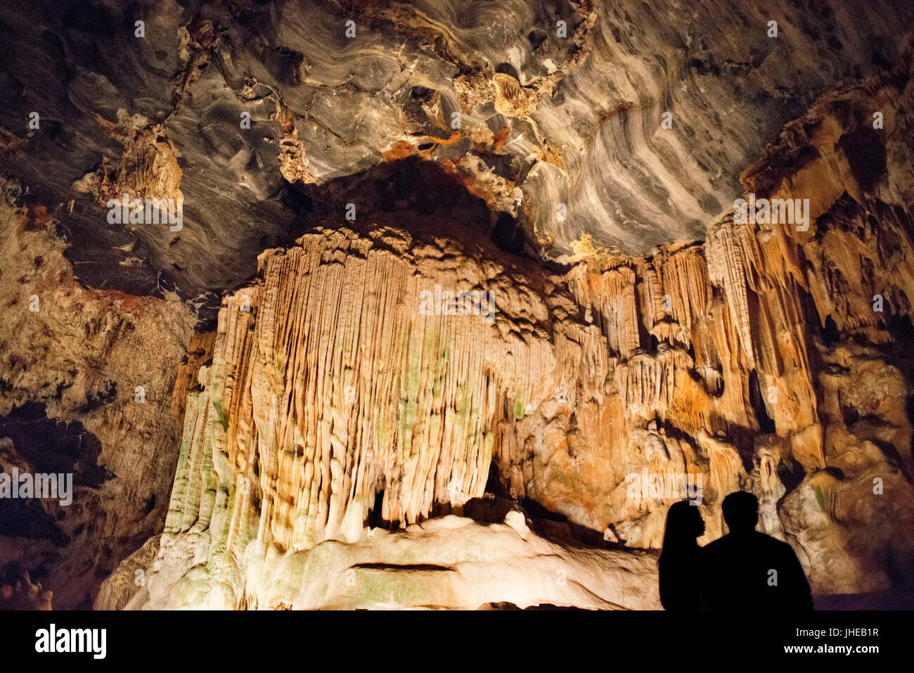 Stalactites and stalagmites in the Cango Caves, Oudtshoorn, Western Cape, South Africa Stock Photo