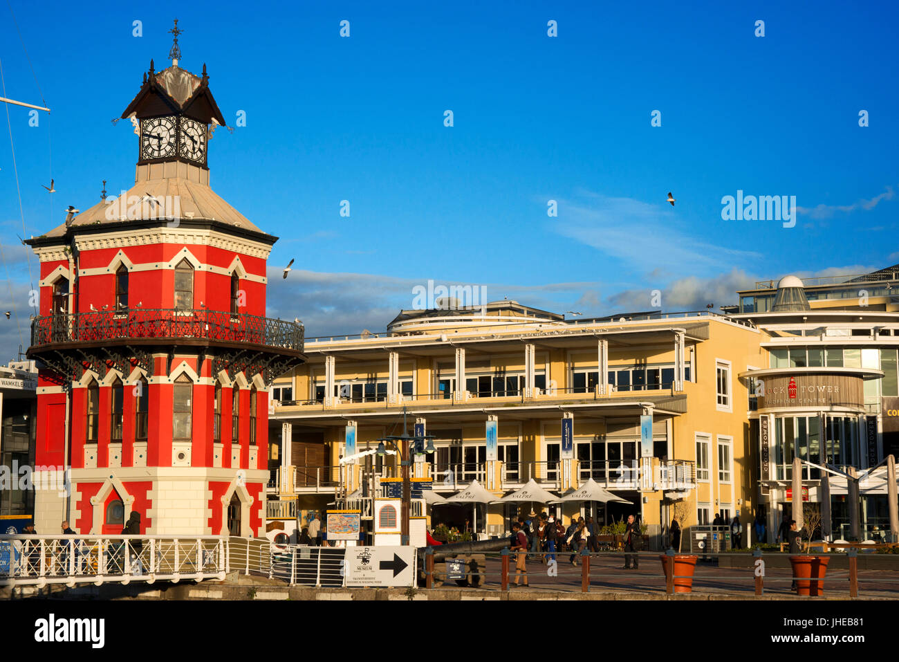 Historic Clock Tower and Tide Gauge Victoria and Albert Waterfront Cape Town South Africa Stock Photo