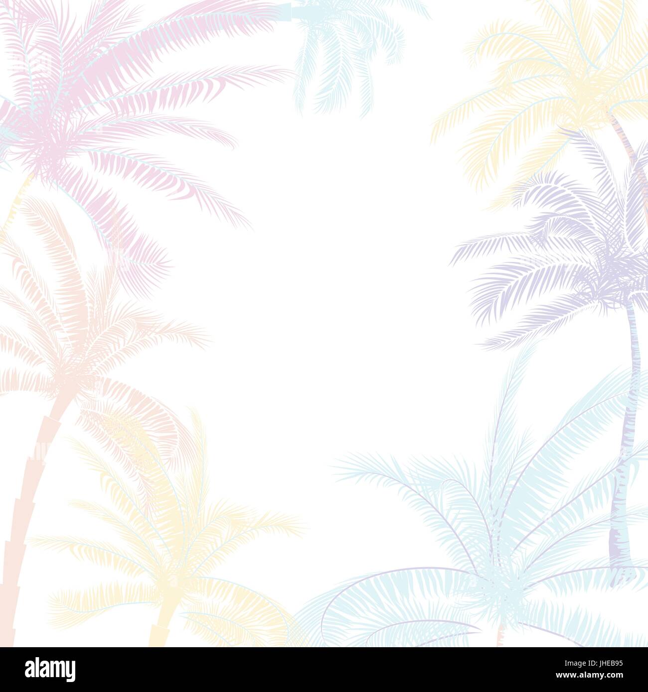 Vector Beautiful exotic tropical summer pattern with palm trees Stock ...