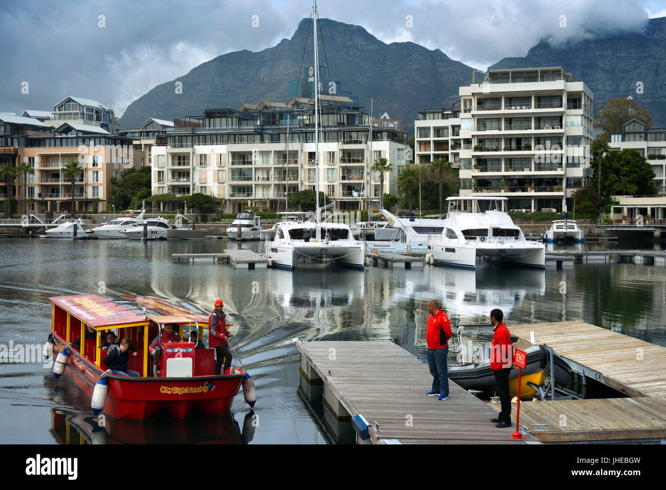 City sight seeing boat tours in Cape Town Waterfront South Africa Stock Photo