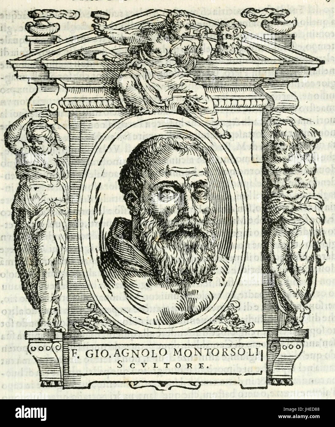 Giovanni Angelo Montorsoli portrait, Vasari 1568 Stock Photo