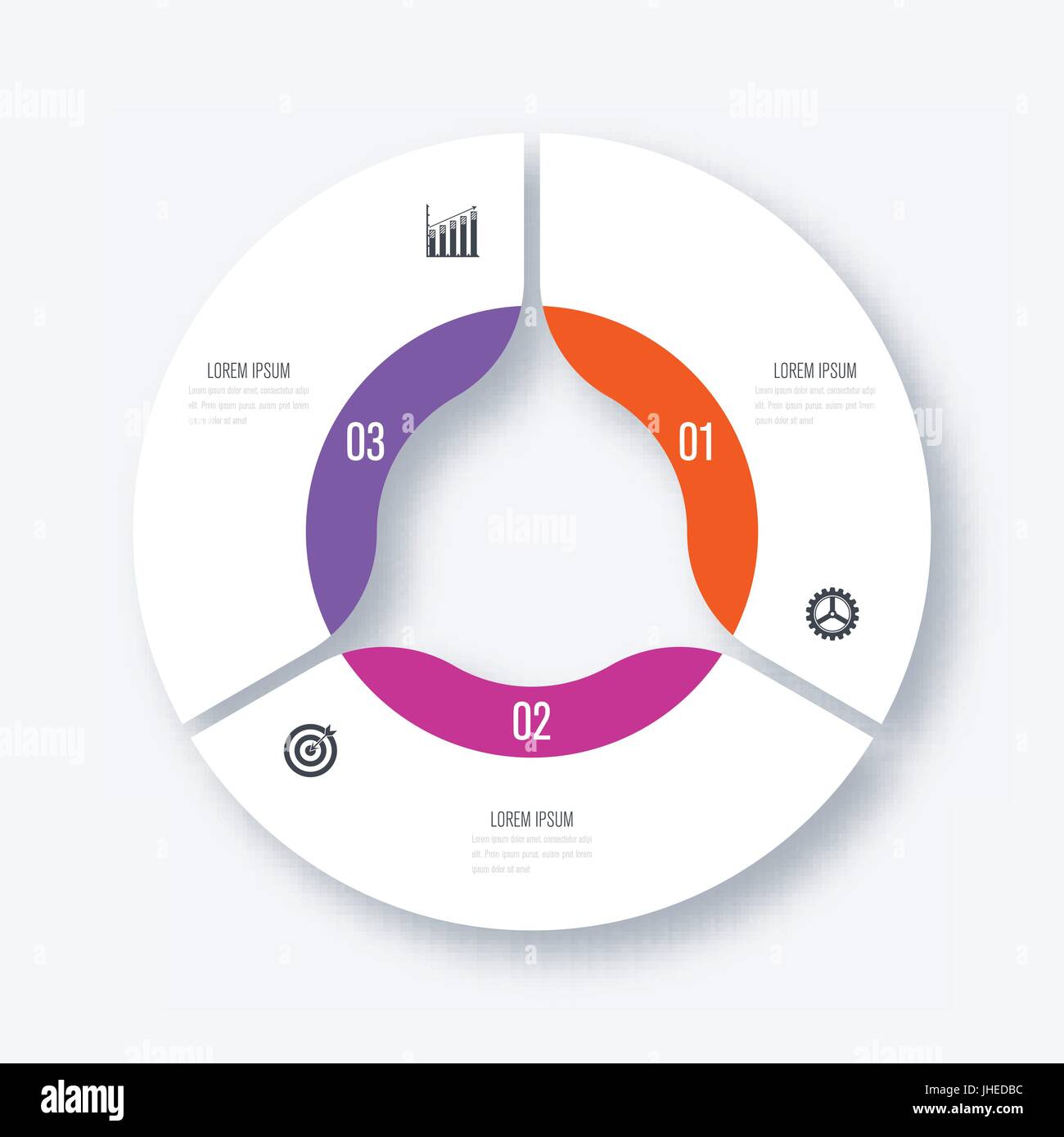 Infographics template 3 options with circle Stock Vector Image & Art ...