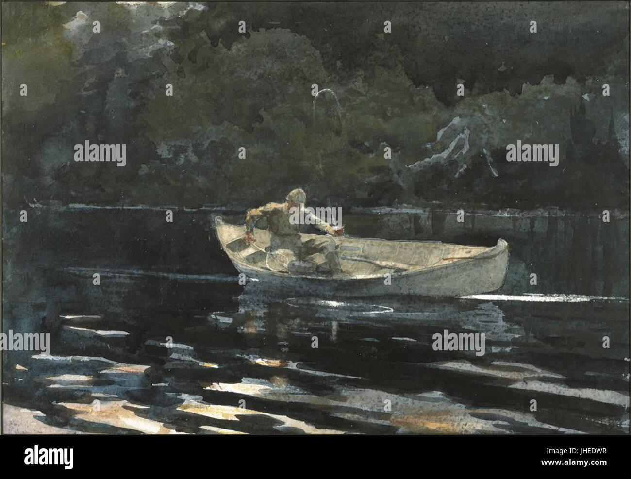 Winslow Homer Fishing in the Adirondacks (1889 Stock Photo Alamy