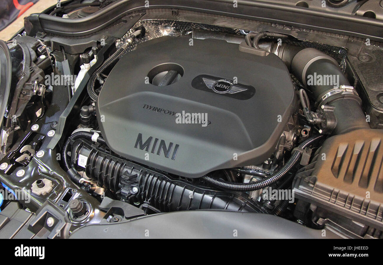 2015 Mini Cooper S engine Stock Photo