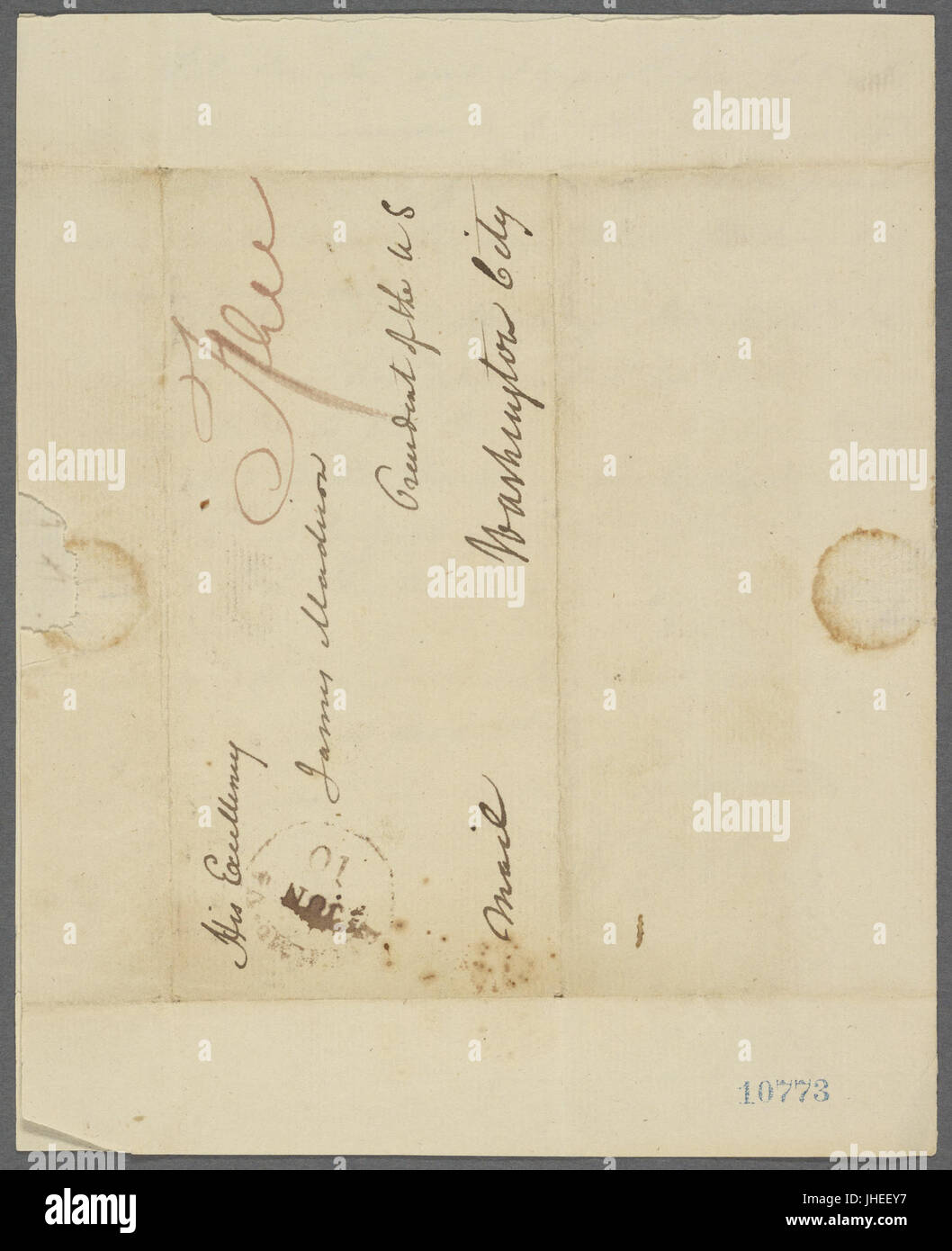 Letter from H. Holmes (NYPL b11904004-5213244) Stock Photo