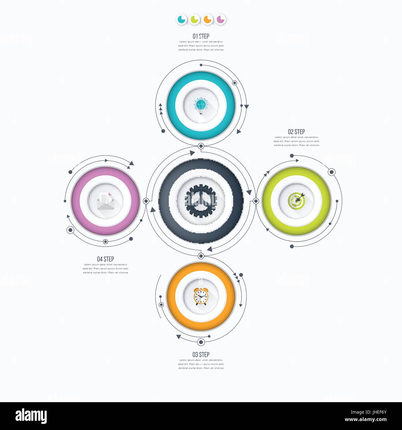 Infographics template four options with circle Stock Vector Image & Art ...